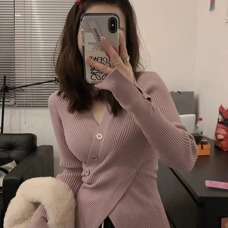 

Свитера Джемперы Женская корейская популярная женская одежда Альпака Спортивная ребристая талия H-типа Прямые повседневные поездки на работу High Street OL