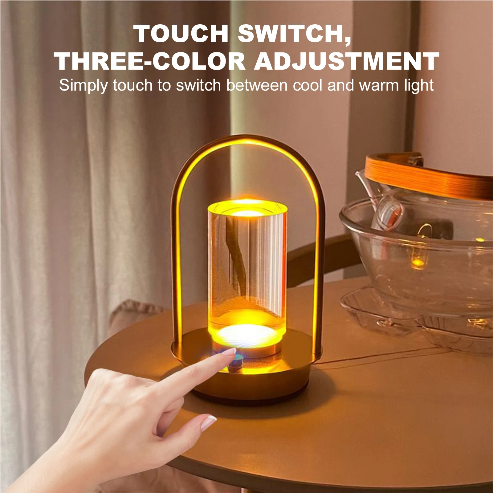 

Rechargeable LED Night Light LED Touch Light 3 Color Dimming Night Light for Bedroom Living Room Restaurant Bar