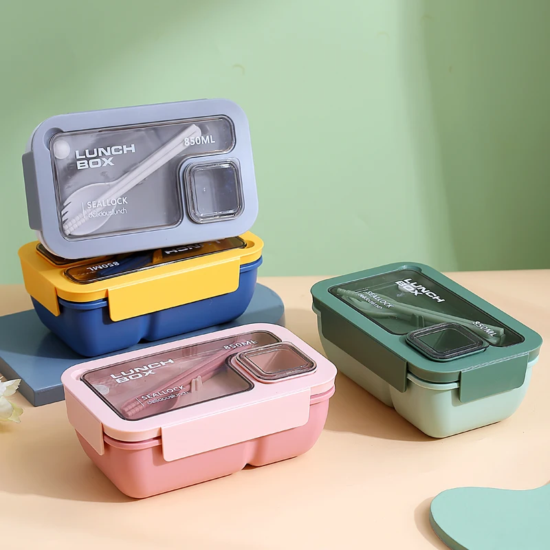 

Microwave oven Lunch Box Portable Separate type Food Container Healthy Lunch Bento Boxes Lunchbox With Cutlery lunch box for kid