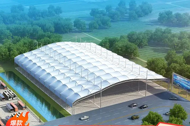 Tension membrane basketball canopy, large membrane structure field, swimming pool, gymnasium, grandstand landscape canopy