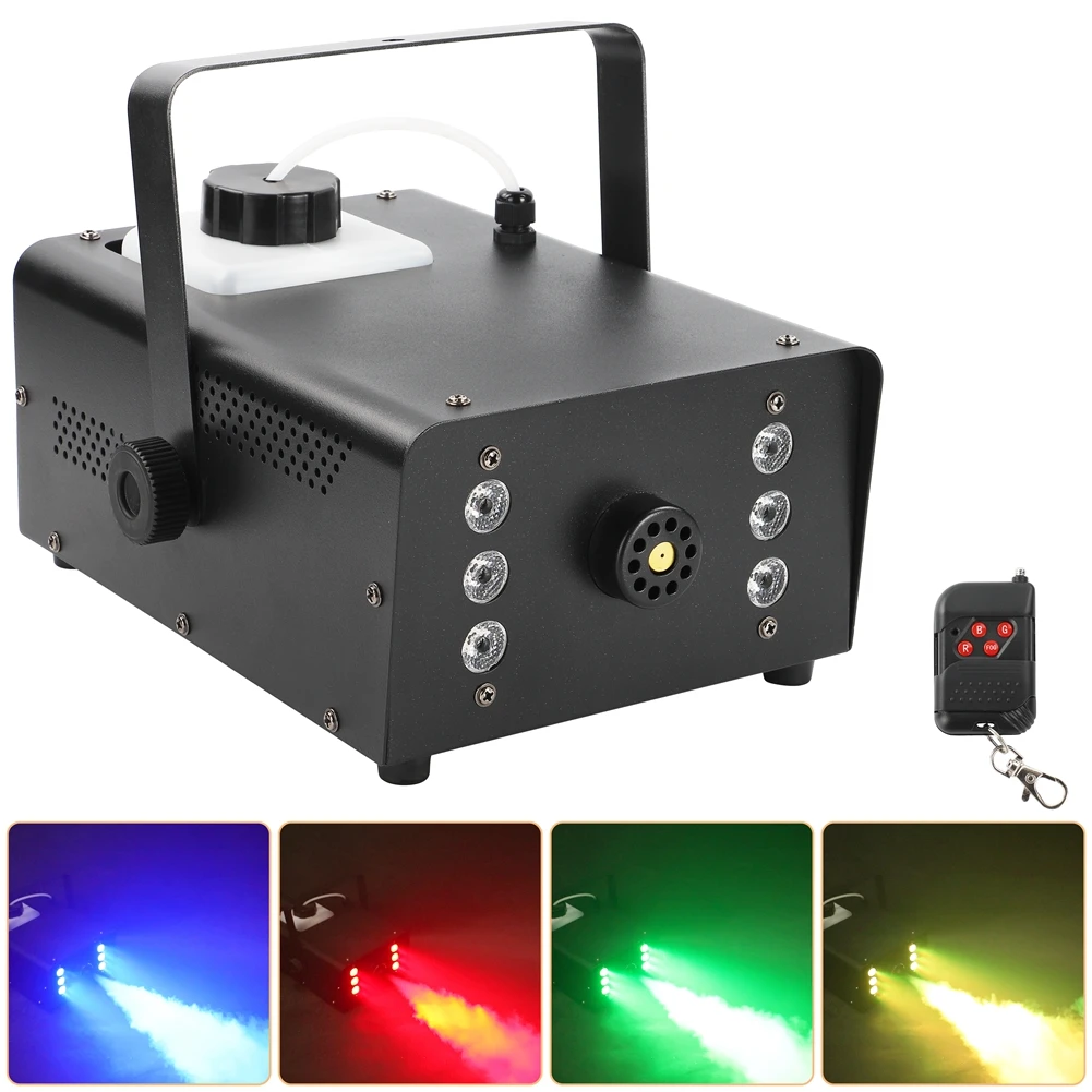 Somspot 1500W RGB 6LED Fog Machine Remote Control Smoke Machine for DJ Disco Nightclub Bar Party Show Concert