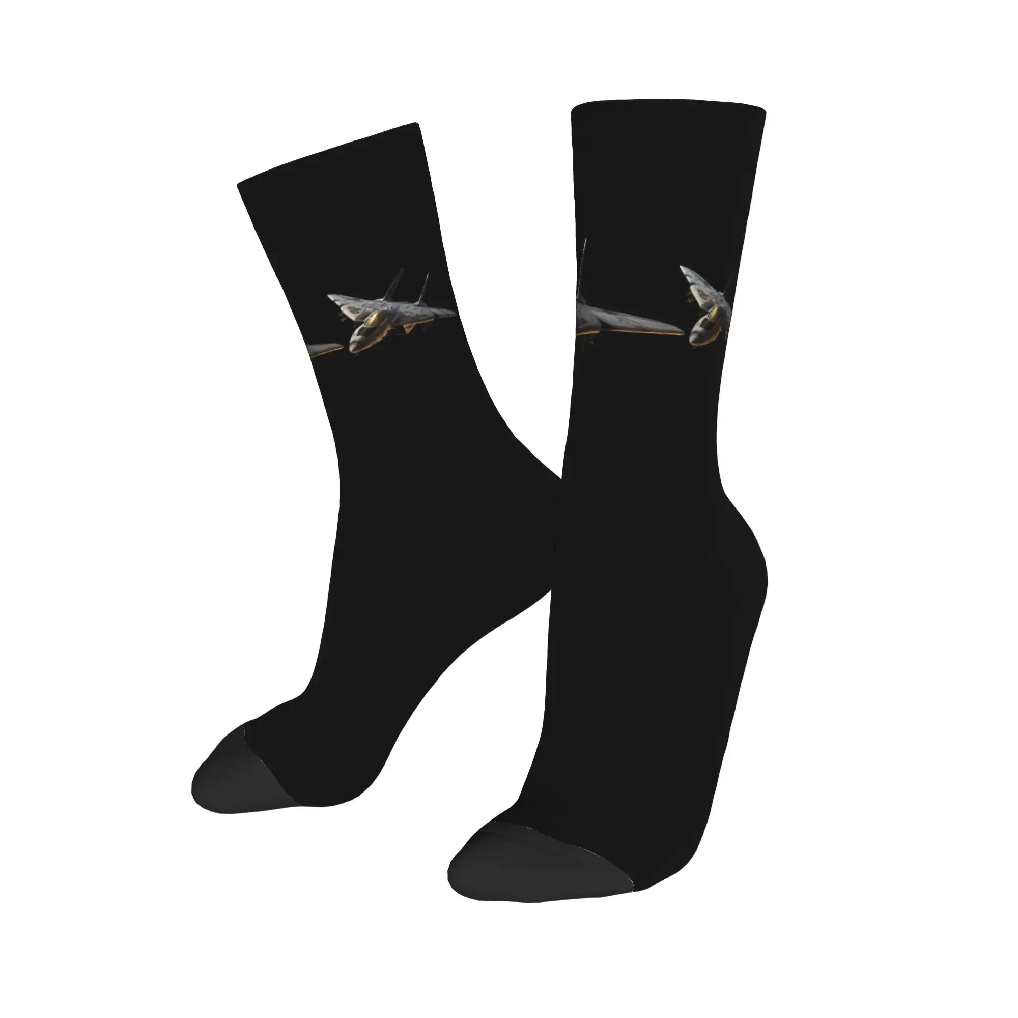 Custom Cool Top Gun Air Force Fighter Jets Socks Men Women Warm 3D Printed  Football Sports Socks view 3