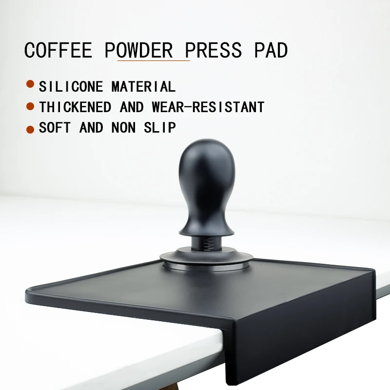 Anti-skid Coffee Tamper Mat Food Grade Silicone Pad Espresso Coffee Tamping Corner Black Thicken Mat