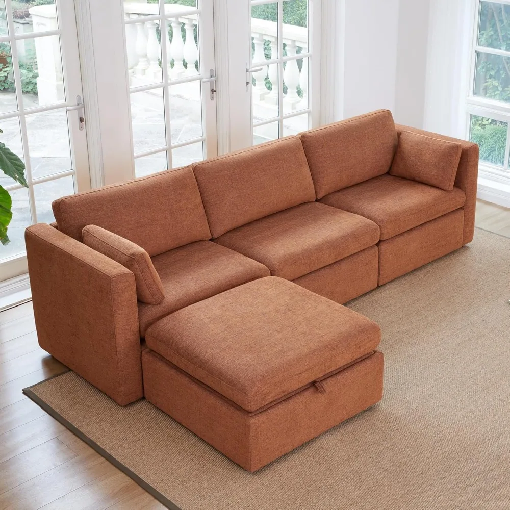 Oversized Modular Sectional Sofa Set, Reversible Chaise Modulars Sectional Couch, 112 Inch Width,4 Seat Modular Sofas, Sofa