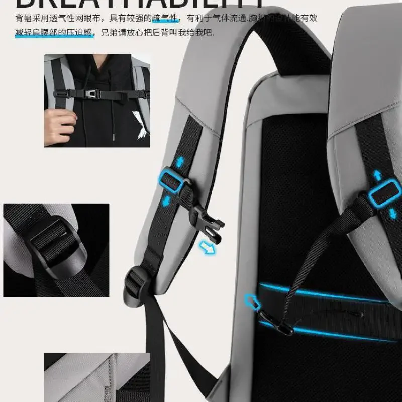 Men\'s Casual Technology Backpack Trendy Hard Shell Computer Bag 17.3 Inch Large Capacity E-sports Multifunctional Computer Bag
