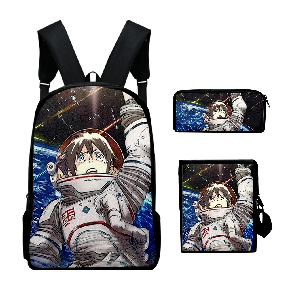 Cartoon Novelty The orbital children 3D Print 3pcs/Set School Bags Laptop Daypack Backpack Inclined shoulder bag Pencil Case