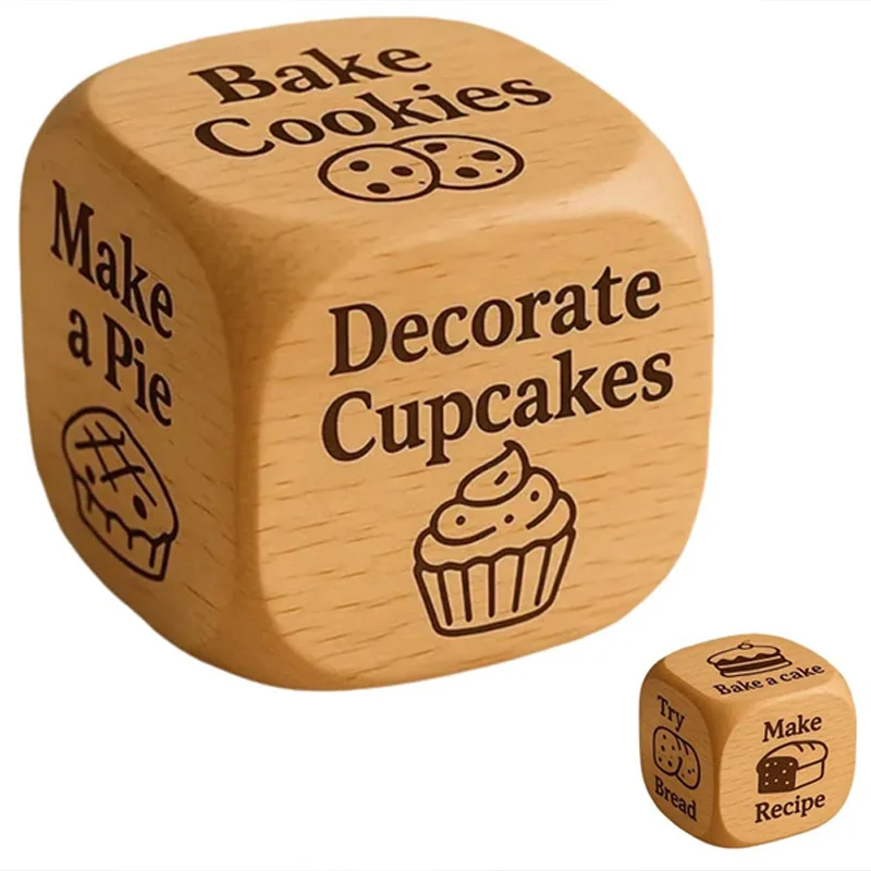 Handmade Wooden Decision Dice Dual Purpose For Quilting Sewing & Book Reading Lover Engraved Choice Cube Funny Desk Decor Gift