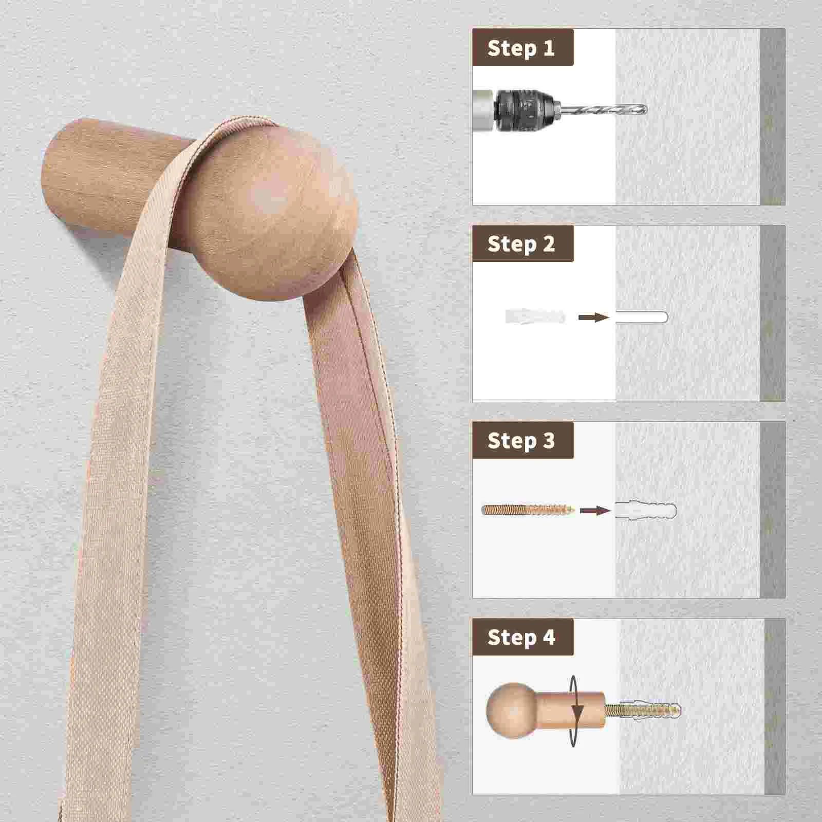 25 Pcs Coat Hooks Wall Mount for Walls No Damage Home Decor Wood Hanging Adhesive Decorative