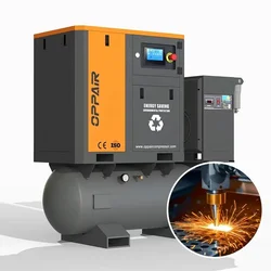 Low Price Japan Quality Energy Saving 7.5kw 8-12bar Industrial Silent Portable Single Screw Air Compressor with Tank and Dryer