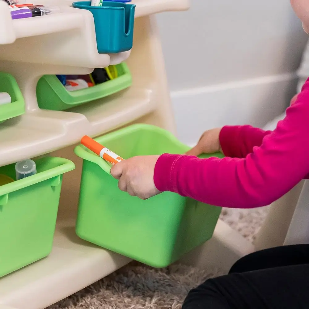 Flip & Doodle Easel Desk With Stool, Kids 2 in 1 Activity Table, Art Board, Made of Durable Plastic, For Toddlers 2+ Years Old