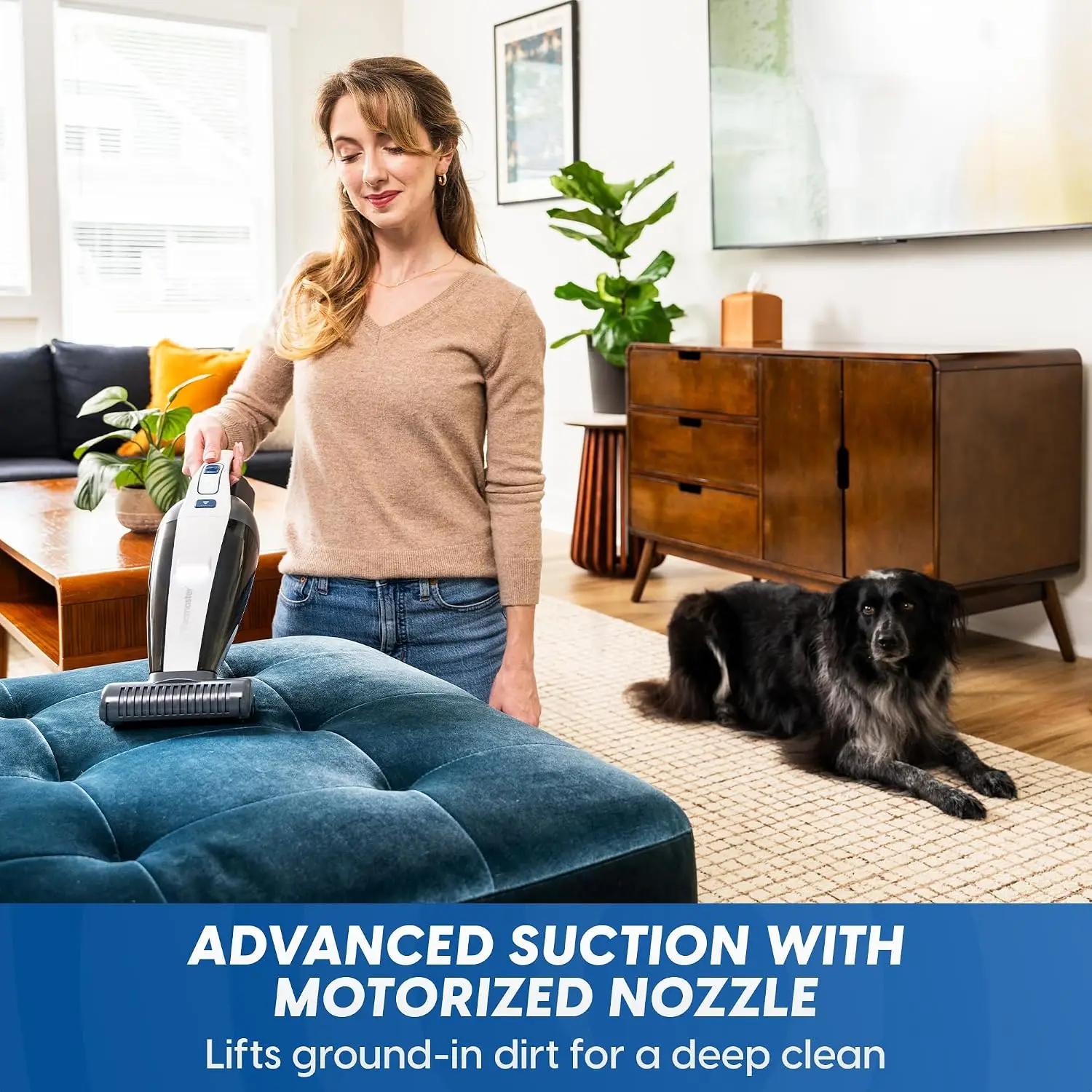 Cordless Handheld Vacuum Portable Pet Cleaner Motorized Nozzle 2 Speeds LED Light Home Car Dusting Brush Precision Tool Crevice