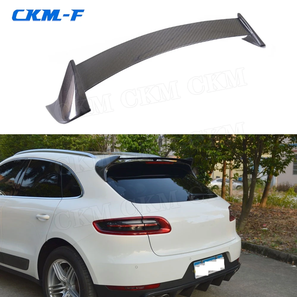 Carbon Fiber Rear Roof Spoiler for Porsche Macan Spoiler 2014 - 2018 FRP Black windshield Trunk Wings Car Styling