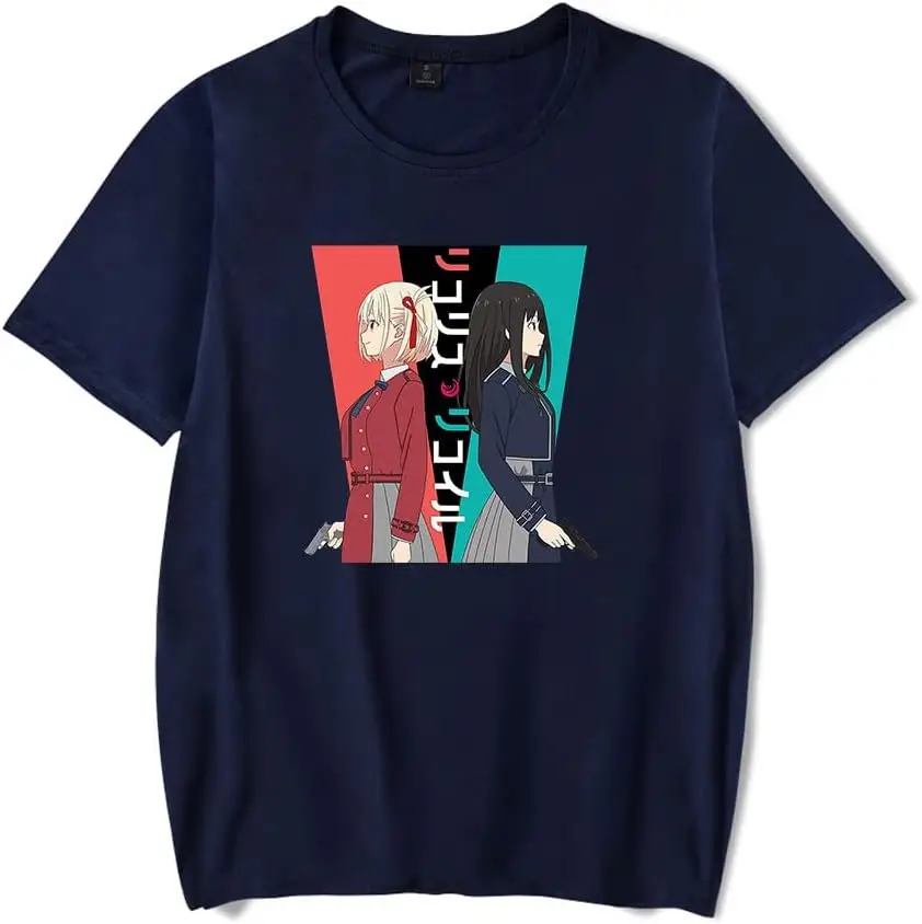 

New Anime T-Shirt Lycoris Recoil Merch Casual Short Sleeved T Shirt Unisex Tee