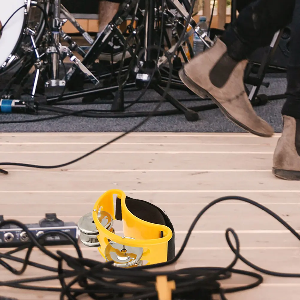 

2 Pcs Percussion Snare Tambourine Foot Bell Musical Instrument Major Small