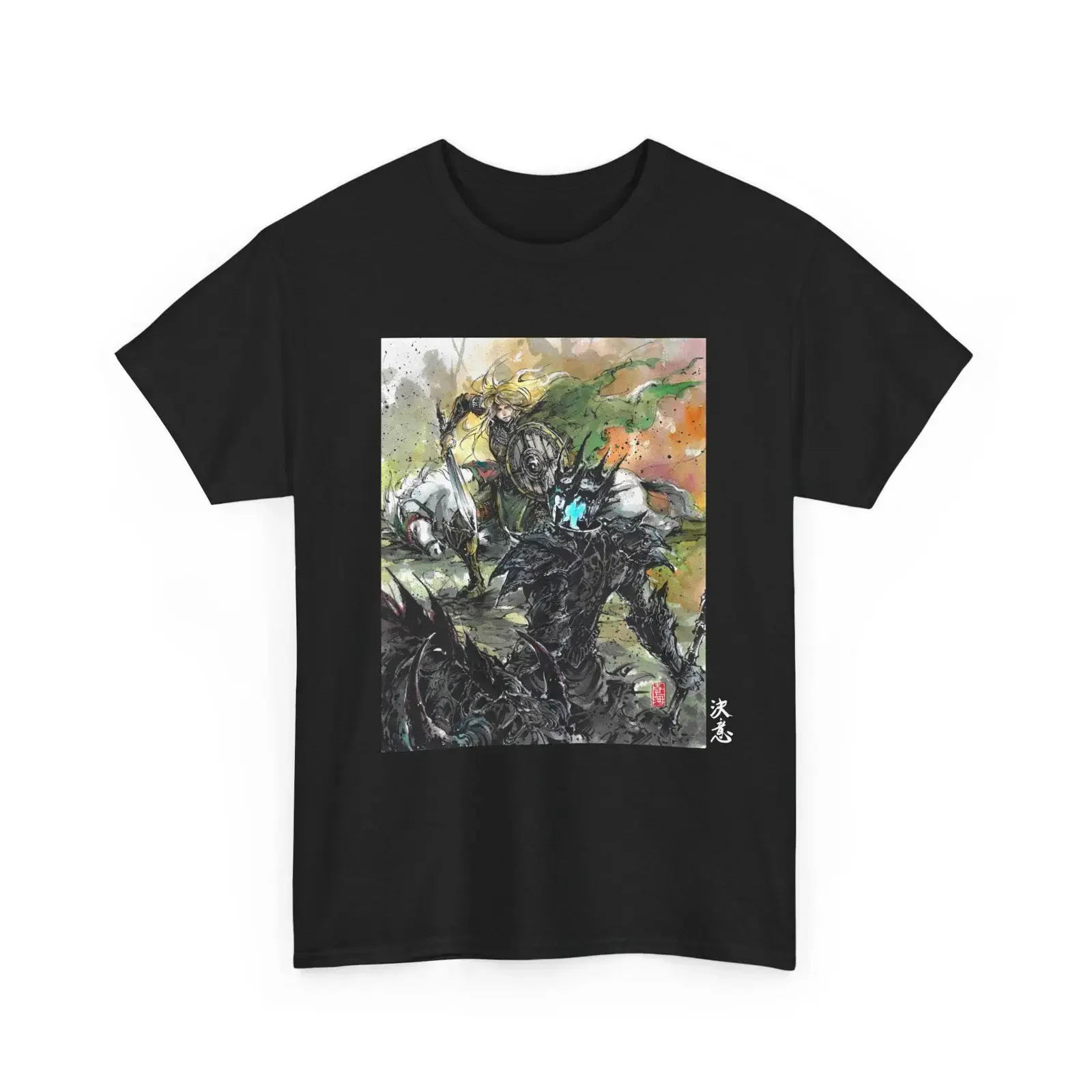 Death of the Witch King Angmar Ink Art Heavy Cotton T Shirt LOTR Themed Casual Daily Wear Unique for Fans vintage Washed