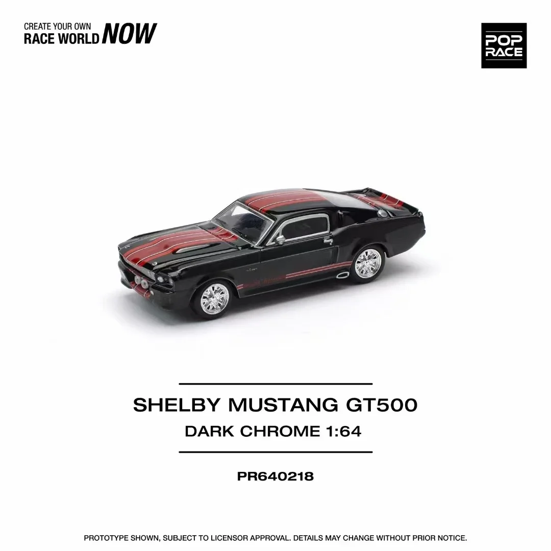 PreSale Pop Race 1:64 Shelby Mustang GT500 Dark Chrome Diecast Dioramaรถของเล่น