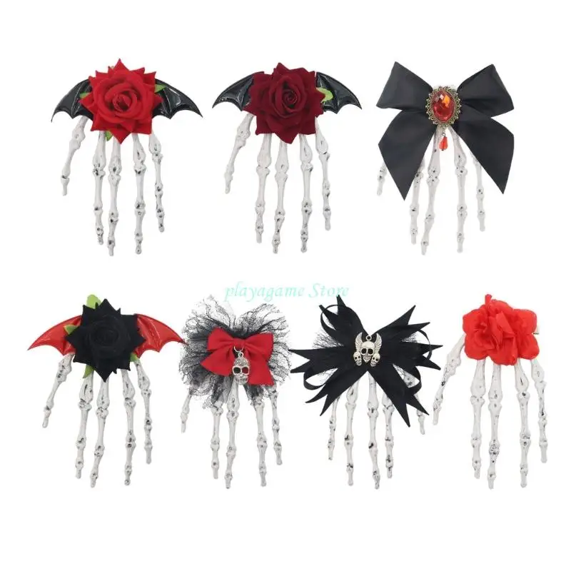 

Y88A 1PC Skeleton Hair Assoctore Elegant Plastic Clip для тематических вечеринок костюм и молодежная мода