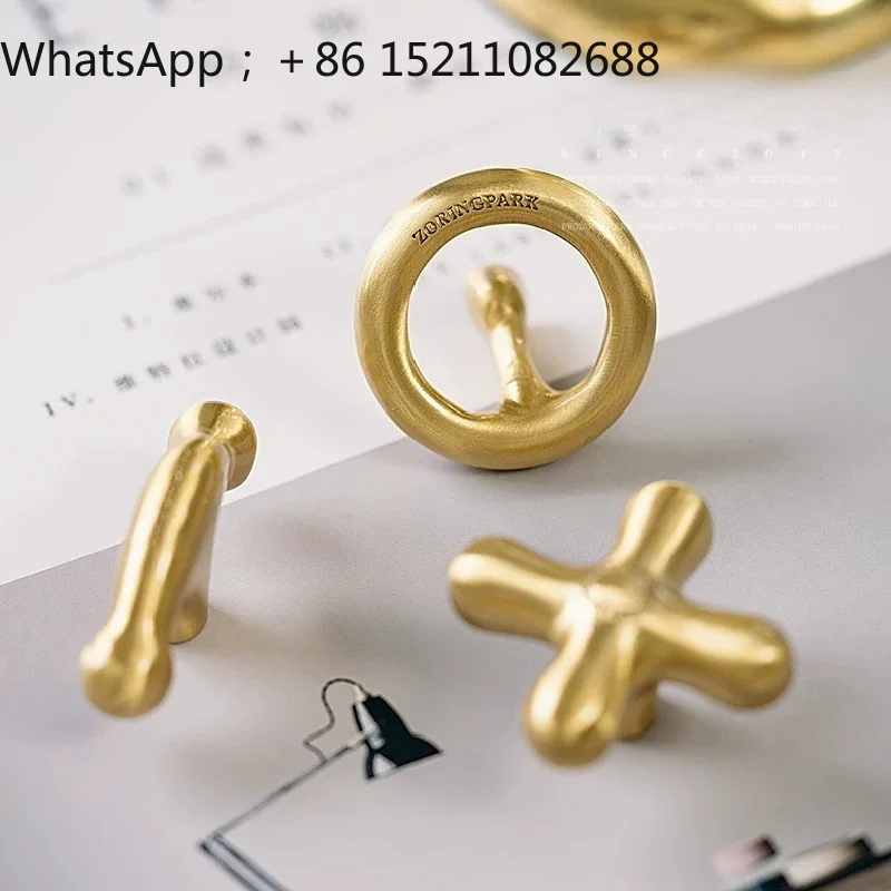 LLY Creative Brass Aluminum Cabinet Drawer Handles, Furniture Knobs, Handles, Hardware Accessories for Wardrobe Doors