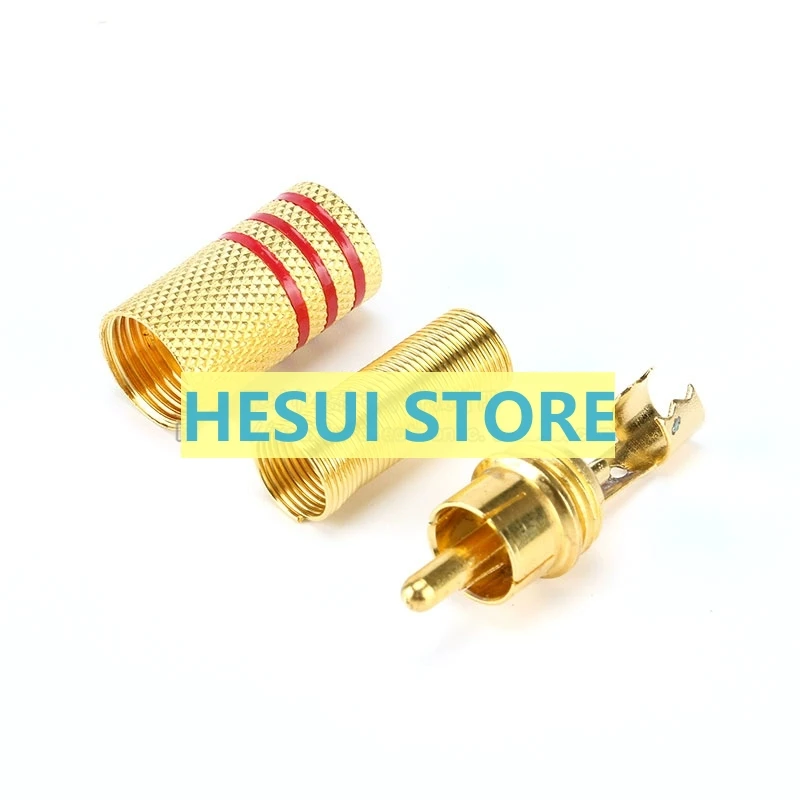 Gold plated plum plug Red/black Audio/Video Lotus plug RCA connector AV video head