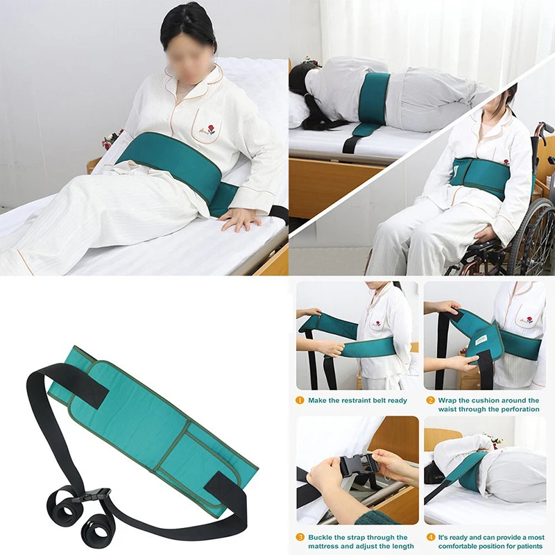 1Pc Bed Safety Harness Adjustable Guardrail Belt Wheelchair Seat Patients Restraint Fixing Comfortable Strap Safe Health Care.