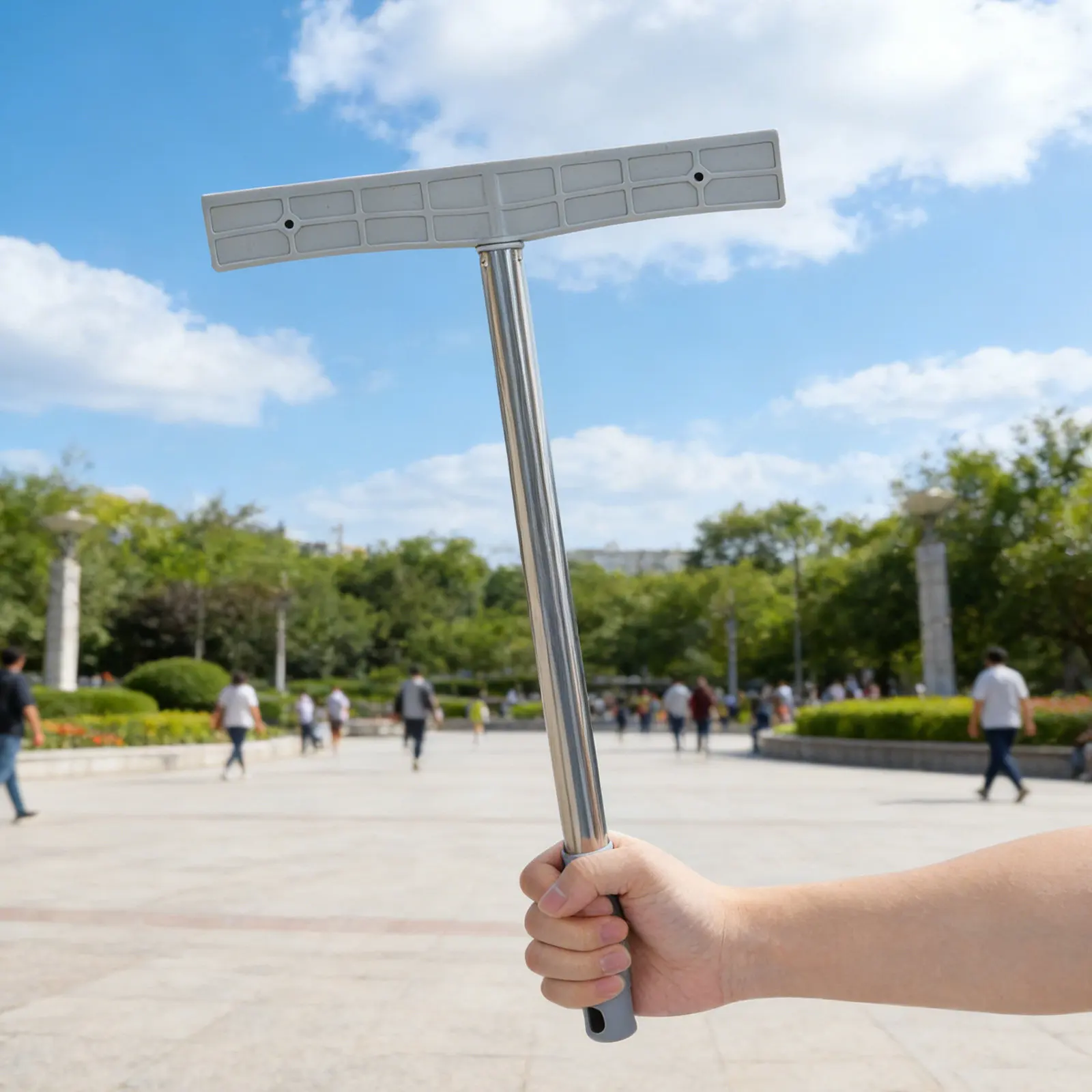 Stainless Steel 15.75'' Handheld Sports Leader Sign Holder Parade Placard Display Airport Pickup Crowd Guidance