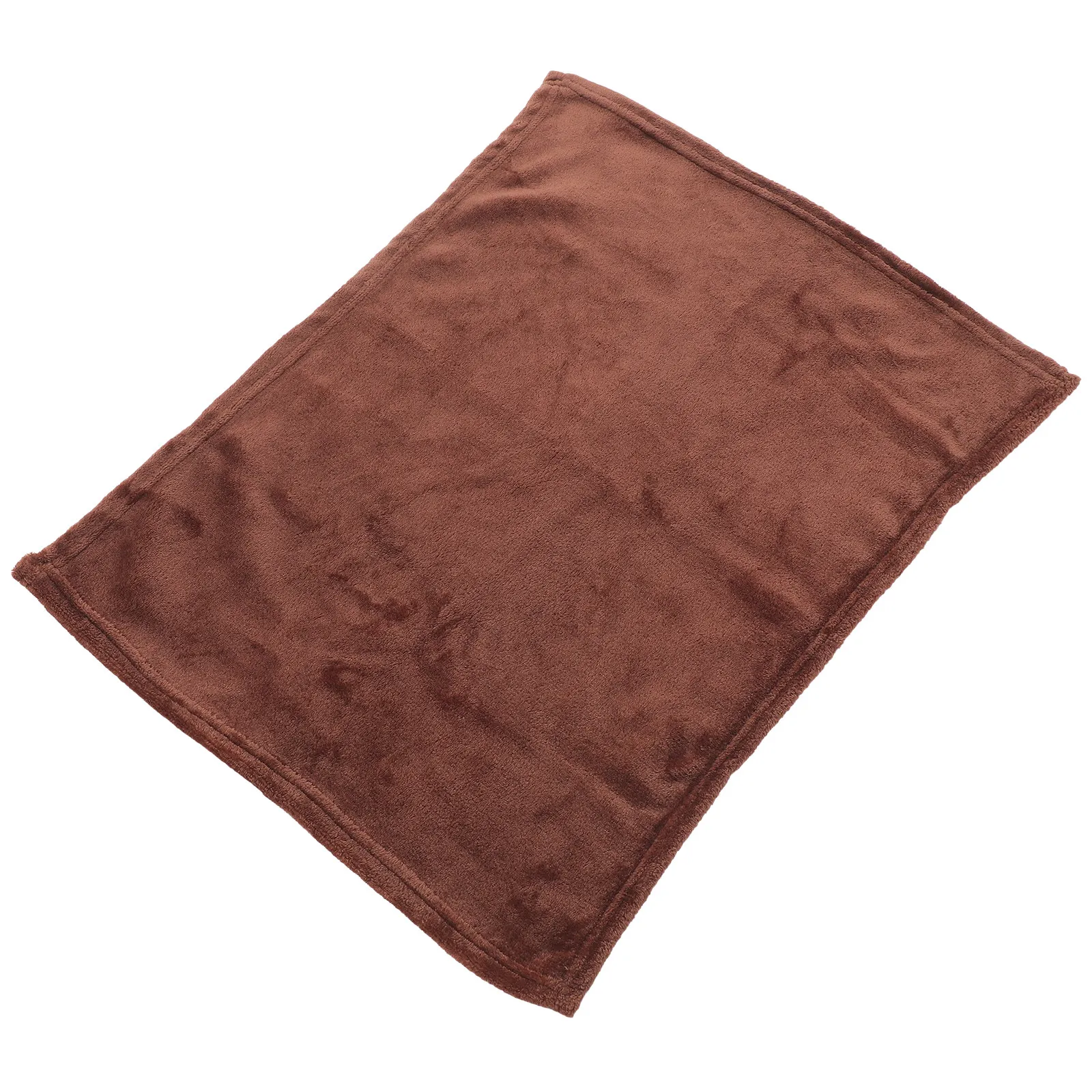 Flannel Pet Blanket Coffee Solid Color Lightweight Super Warm Fleece Bedding Towel for Small Pets Flannel Pet Blanket