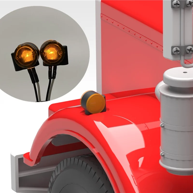 1 Pair Plastic Width Indicator Light Round Lamp for Tamiya 1/14 RC Truck for SCANIA 770S R620 for Volvo for ACTROS 3363 Car