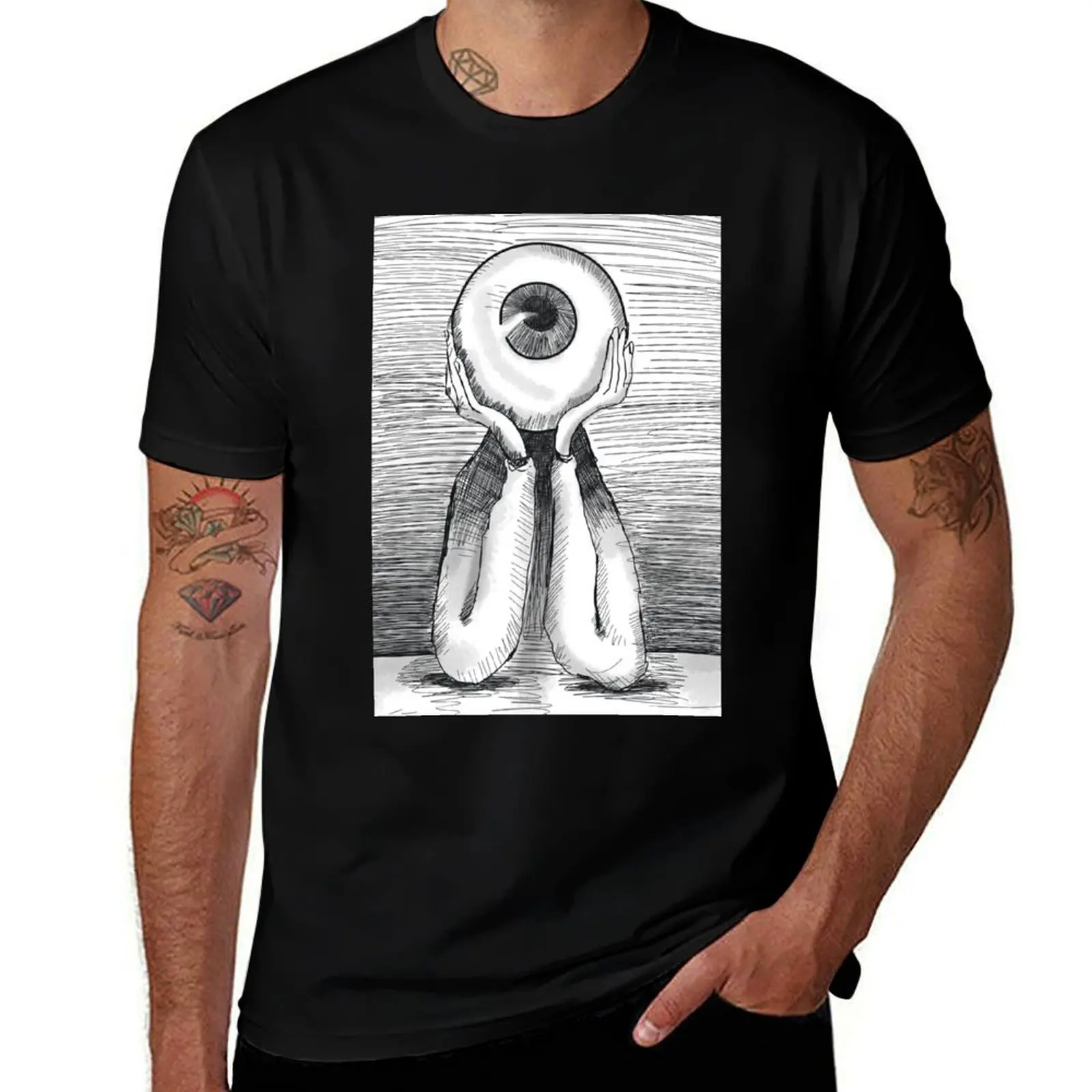 

An eye staring at you T-Shirt oversized blue archive luxury designer mens t shirts casual stylish