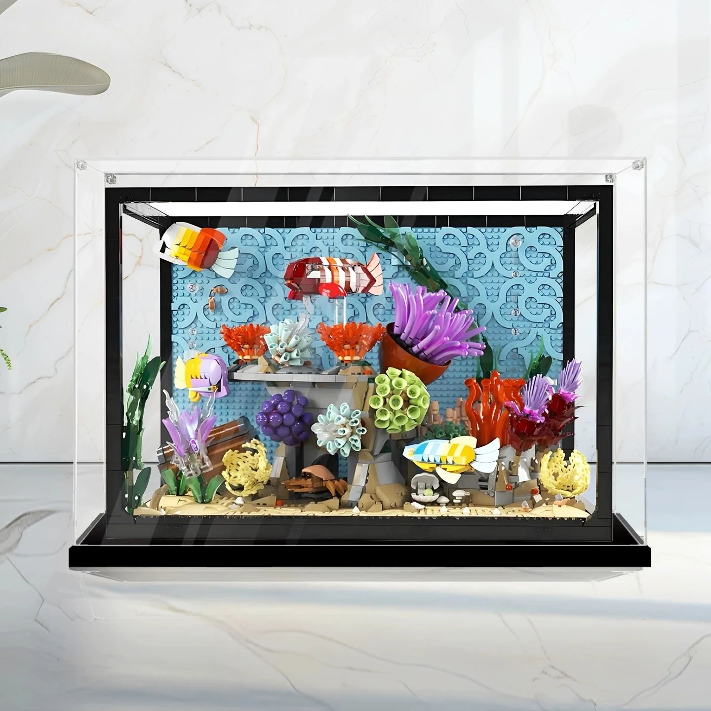 For LEGO 10366 Tropical Aquarium Acrylic Display Case, Crystal Clear Dustproof Storage Box - view 5