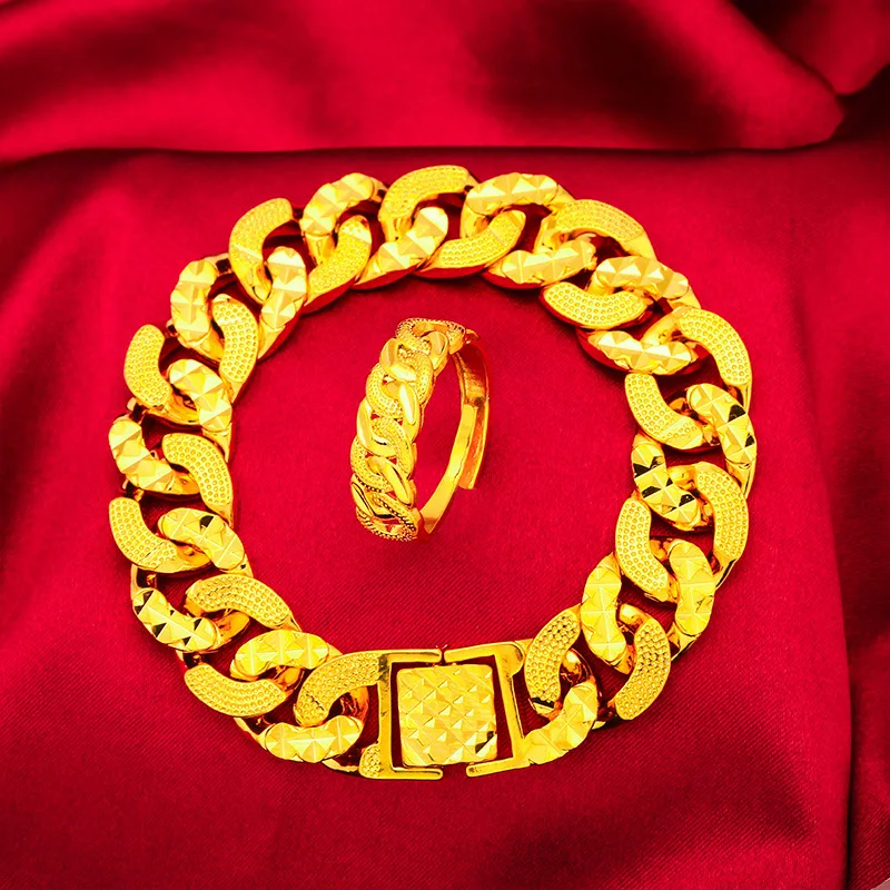 Premium Vietnamese Sand Gold Horsewhip Boss Chain Colorfast Wedding Supplies Exquisite Festival Gift Fashion Jewelry