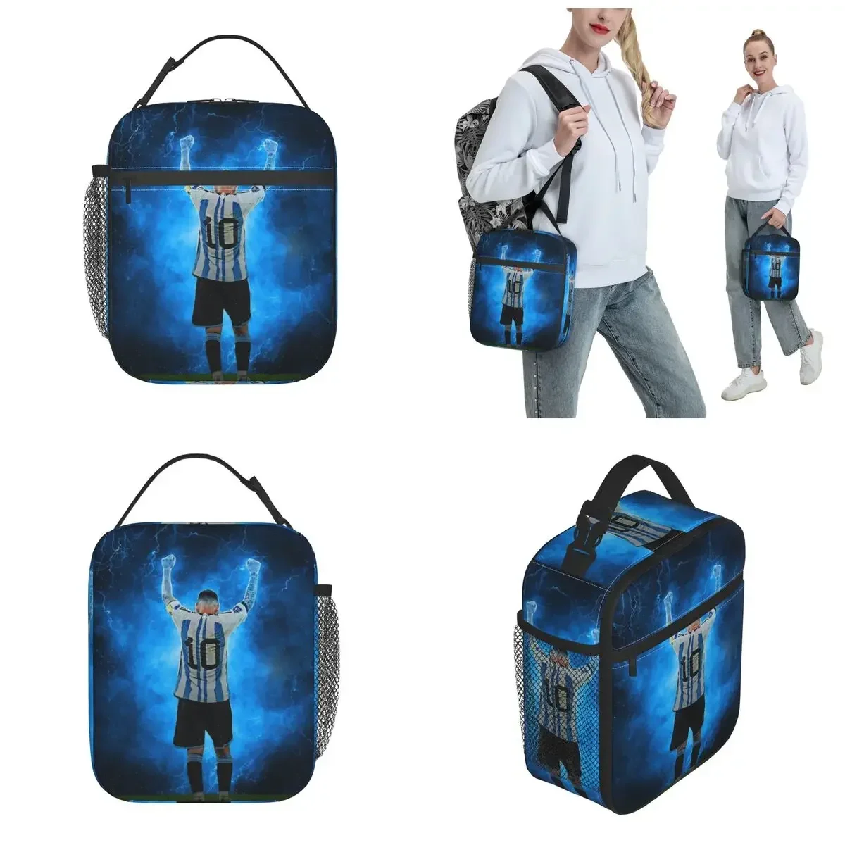 Messis Goal Celebration Merch Insulated Lunch Bag For School Office Food Storage Bag Portable Cooler Thermal Lunch Boxes