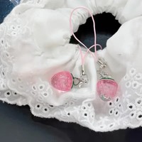 Cute Strawberry Phone Charms Resin Pendant with Created Accents Mini Fruit Charm Keychain Lanyard Accessories Christmas Gifts