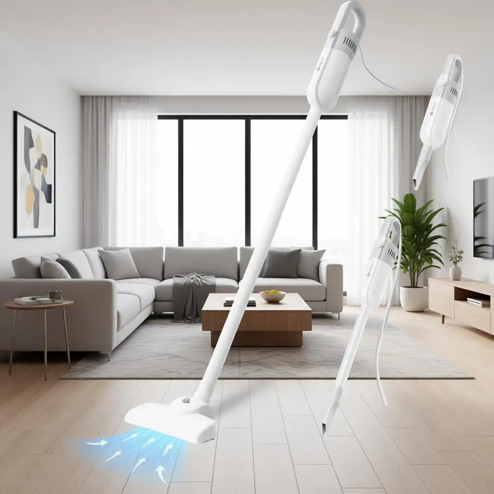 Corded Stick Vacuum Cleaner – 400W 15KPA Suction, Pet Hair & Hardwood Floor Safe, Lightweight Handheld for Home, Dorm, Car