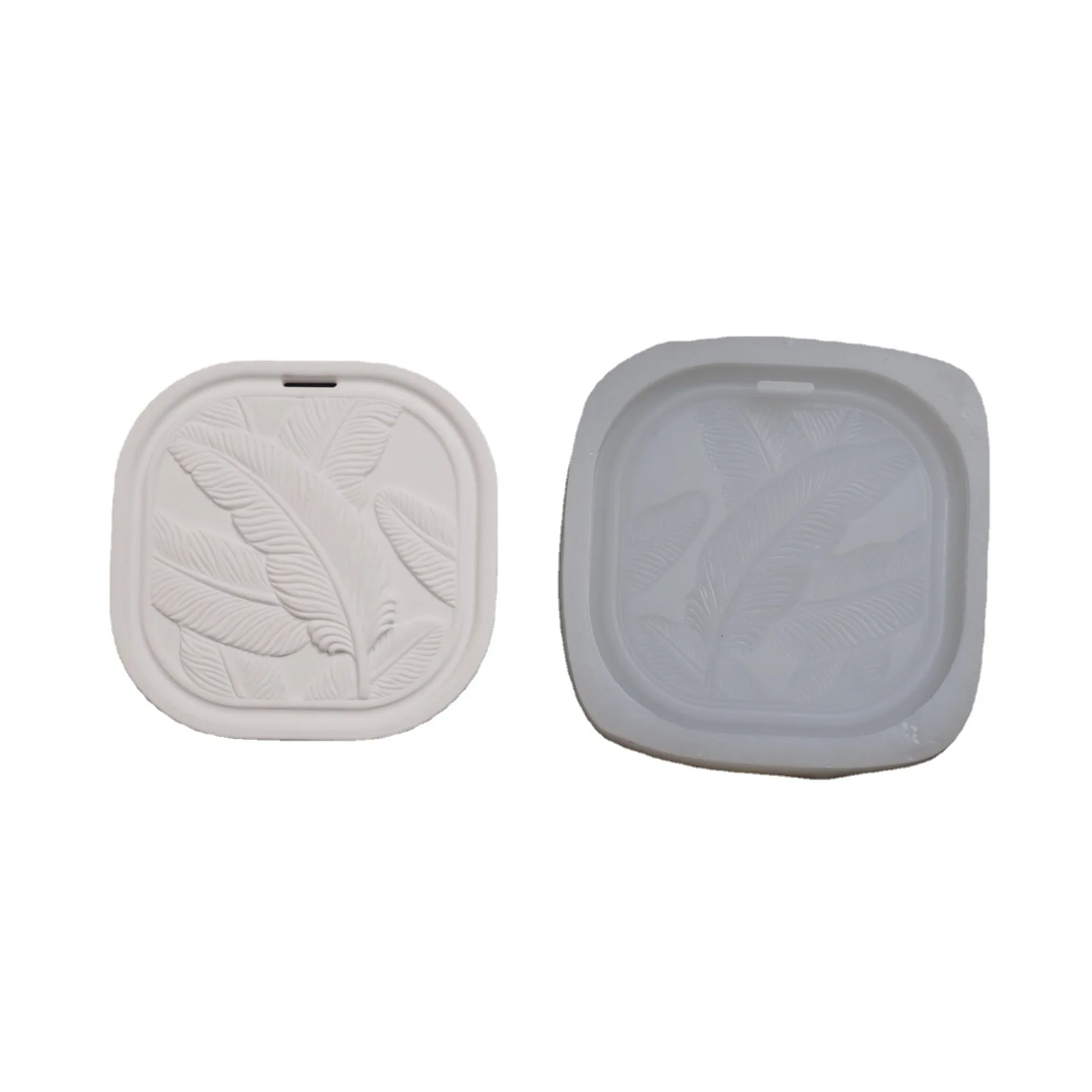 DIY Aromatherapy Tag Plaster Silicone Mold Pendant Plaster Mold Leaf Shape Resin Molds Silicone Molds Concrete