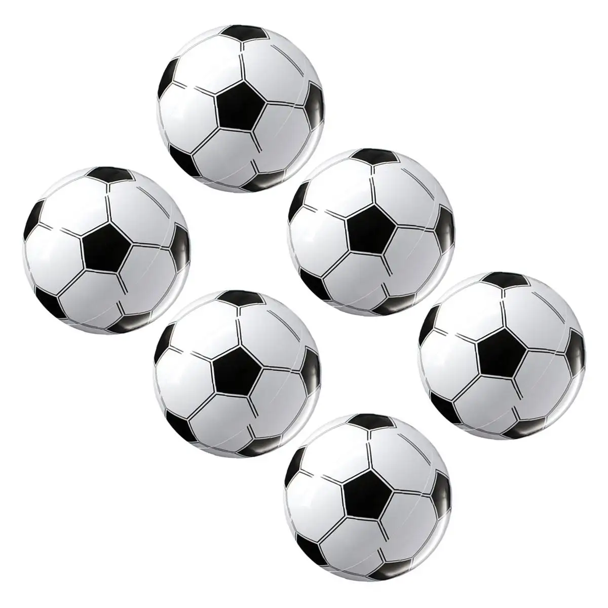

6Pcs Inflatable Football PVC Soccer Balls Wonderful Party Decorations Kids Play Match Theme Balloon Toys Outdoor Games