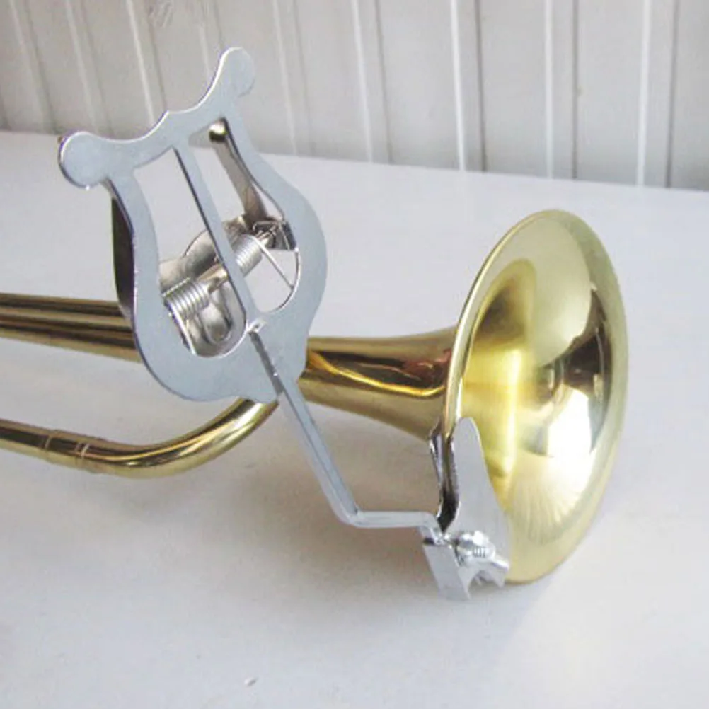 

2pcs Silver Iron Wear Resistant Trombone Sheet Music Clip Holder Lightweight Portable Strong Clamping Force Musicians