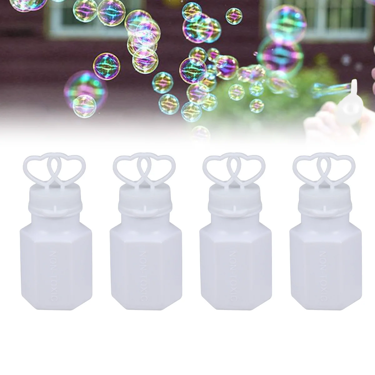 12 Pcs Bubbles for Kids Soap Wedding Pomperos Children Birthday Heart Wands Blowing Tube Maker Stick Toys Bath Love Banks