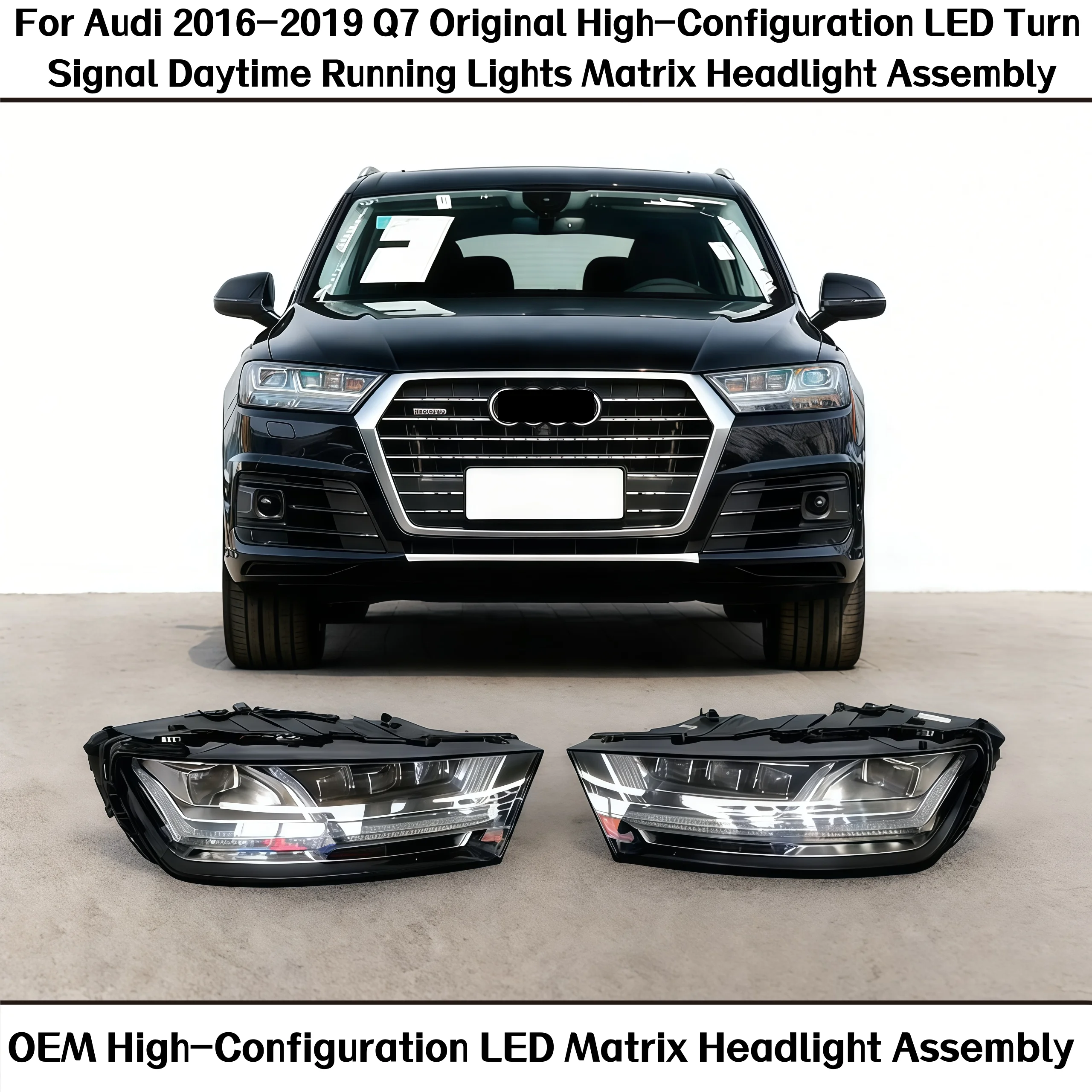 

Фара для Audi Q7 2016-2019, оригинальная, высококачественная, светодиодная, с функцией поворотников и дневных ходовых огней, матричная фара в сборе