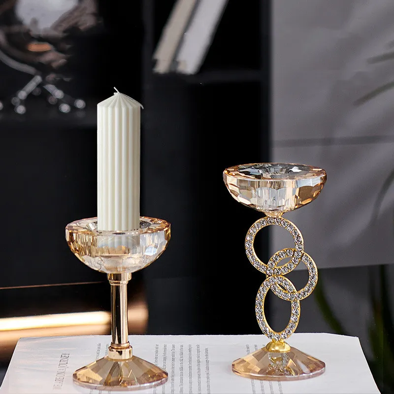 

Single Head Crystal Candle Holder, Metal Candle Holder, Home Decoration, Essential Oils Burner, Dining Table Centerpiece