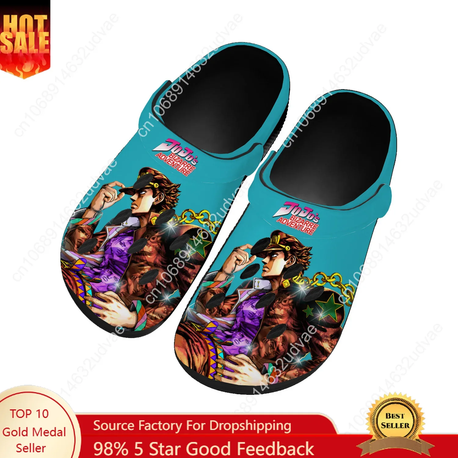 

Jojos Bizarre Adventure Water Shoes Men Women Teenager Non-slip Home Garden Clogs Custom Sandals Beach Breathable Hole Slippers