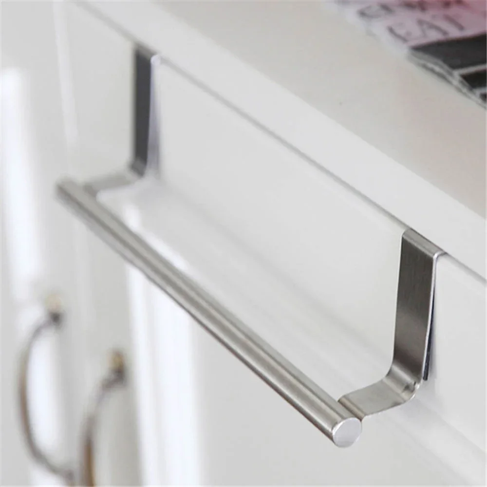 Steel Towel Holder Bathroom Rack Stand Bar Cabinet Door Hanging Organizer Household Kitchen Accessories Stainless