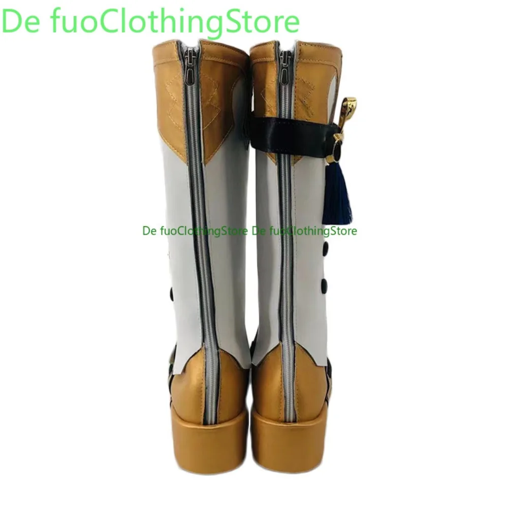 Defuo genshin impacto xingqiu cosplay sapatos anime botas de convenção anime jogo rpg sapatos e botas festa de halloween