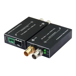 Mini HD/3G SDI Fiber Extender LC with RS485 Tally Loop Output Fiber Converter 1080P 30Hz/60Hz Optical Transceiver LC 20km