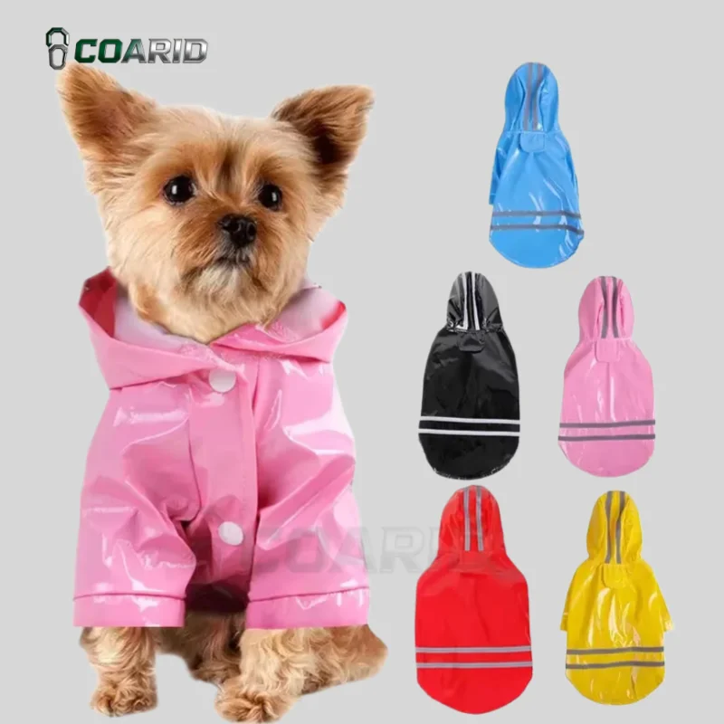 

ReflectiveWaterproofDogRaincoatSnowproofPetCoat forSmallPuppies&CatsAdjustable HoodedRainJacket forChihuahuaBulldog