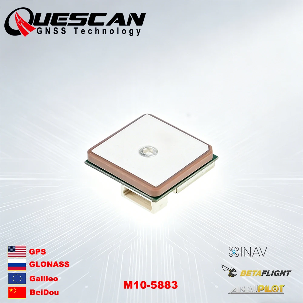 

Модуль GPS/ГНСС QUESCAN M10-5883 10 Гц FPV M10 с магнитометром QMC5883L для полетного контроллера, гоночного самолета, GPS UBX-M10050-KB