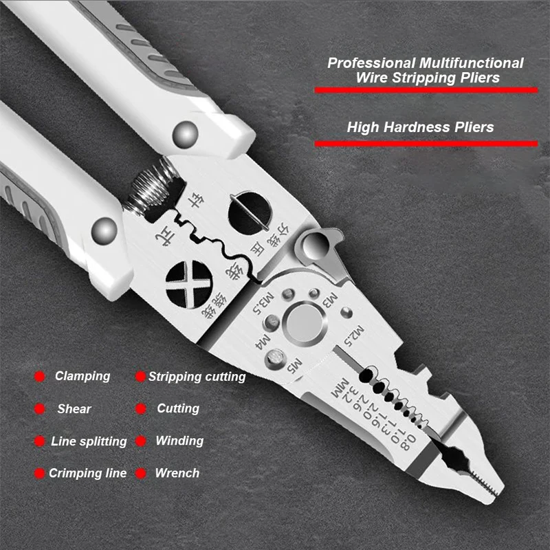 Hot 2PCS Electrician Specific Wire Stripping Pliers Electrician Scissors Multifunctional Electricians Maintenance Hand Tools