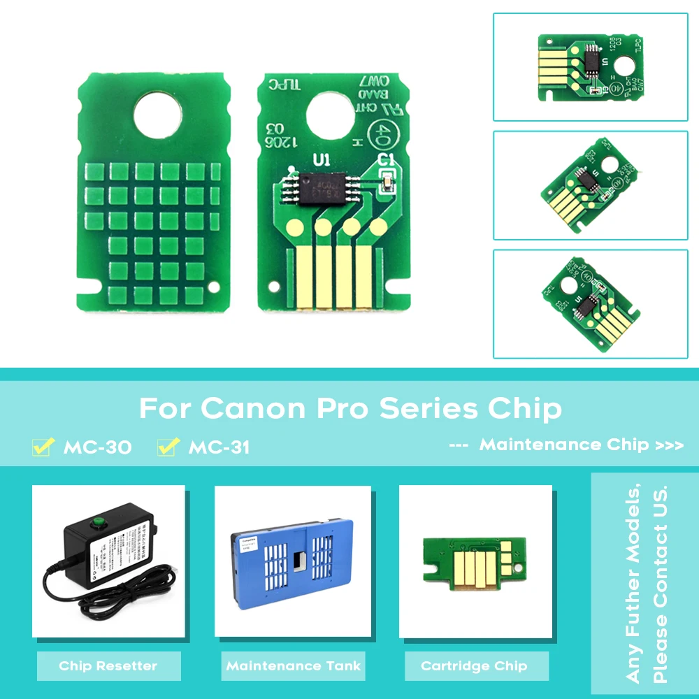 MC-30 MC-31 Maintenance Tank Chip For Canon imagePROGRAF TM-200 TM-205 TM-300 TM-305 GP-5200 GP-5300 TM-5200 TM-5200 MFP L24ei