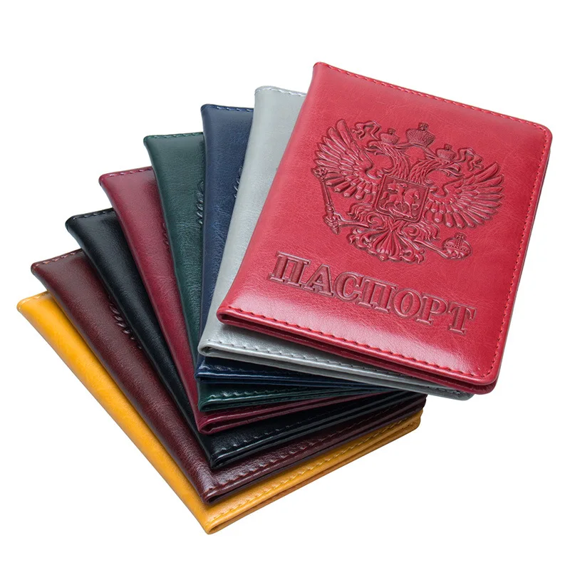 

Travel Accessories Russian Coat of Arms Passport Holder Embossed Passport Covers Passport Case Plane Ticket Holder Id Holder