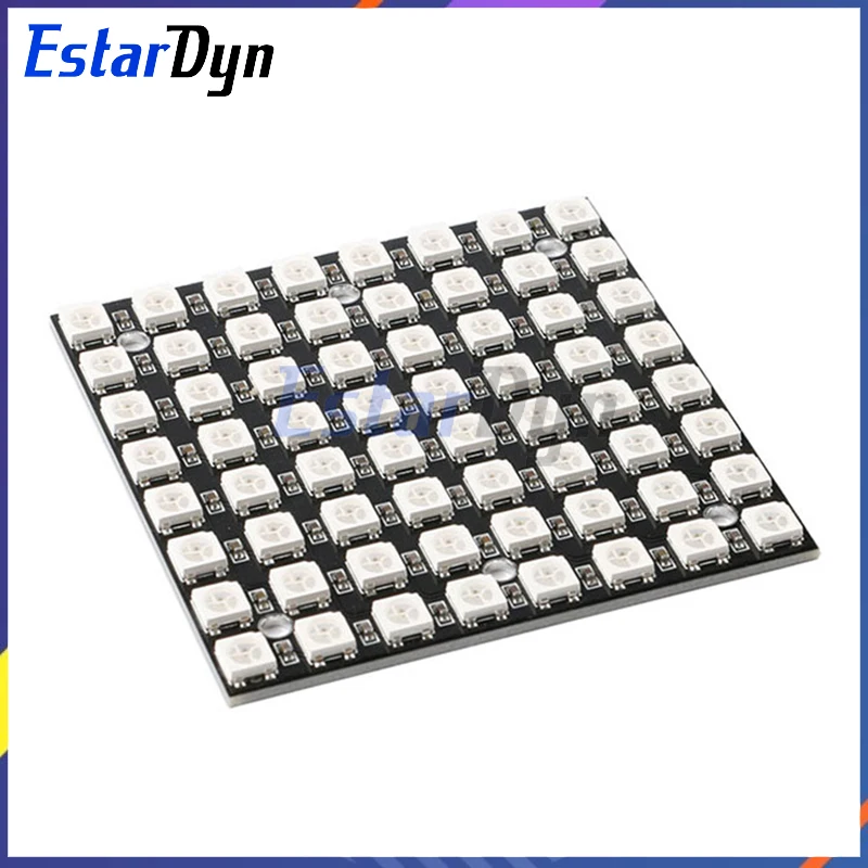 8x8 WS2812 LED Matrix Panel 64 RGB Pixels 5050 SMD, Programmable Addressable for Arduino/ESP32, High Brightness DIY Decor/Signs