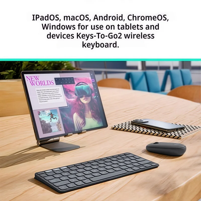 Keys To Go2 Wireless Keyboard Portable Ipad Tablet Lightweight Silky Touch Protective Cover Environmentally Friendly Plastic